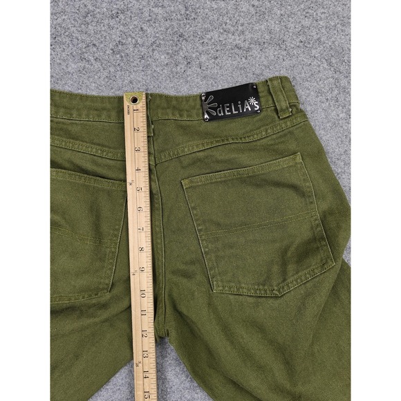 Delias Pants Teens Medium Green Carpenter Cotton Twill Straight Leg Casual - Picture 9 of 10